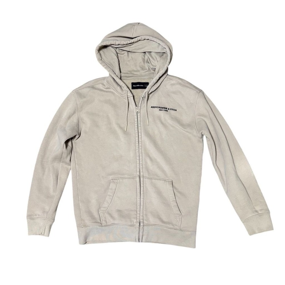 Abercrombie & Fitch‎ Men's Beige Zip-Up Hoodie Jacket Size S